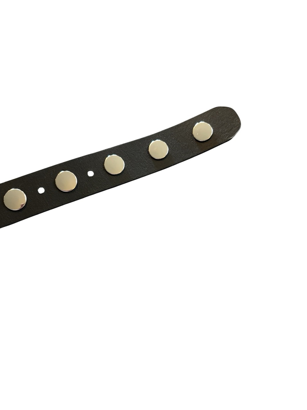 Madewell Black Leather Studded Belt with Silver Buckle - Picture 4 of 4